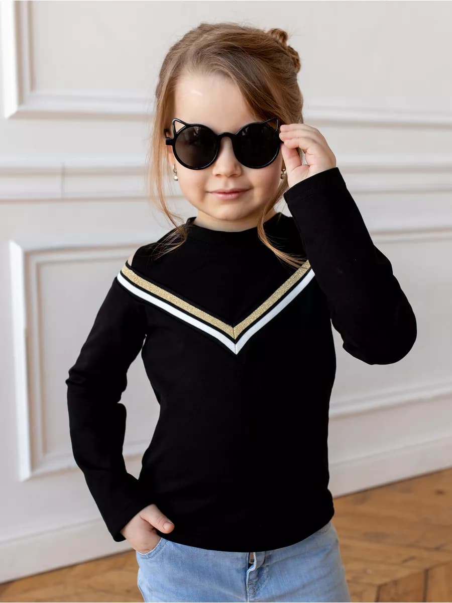 Модный лонгслив с длинным рукавом в школу