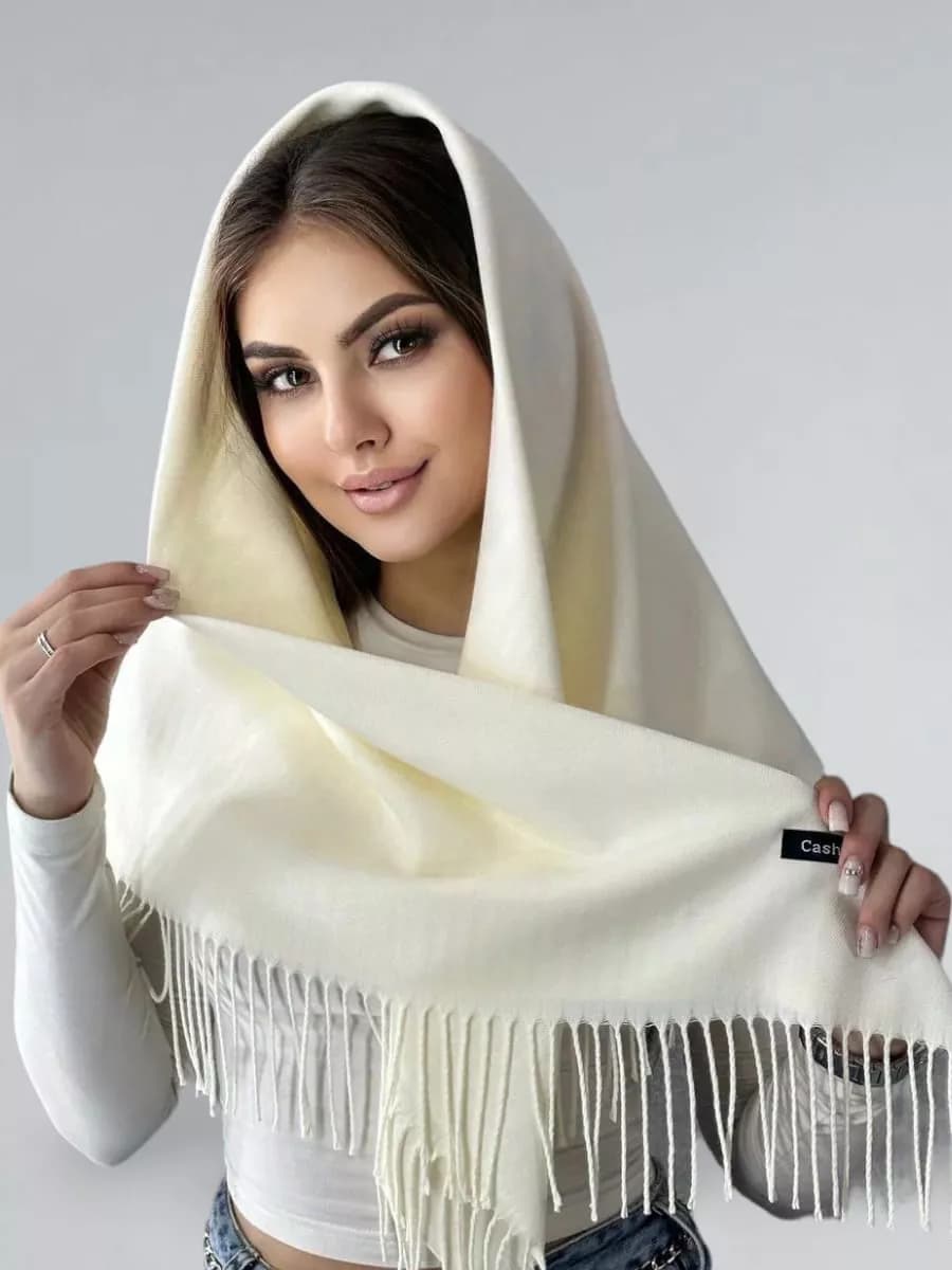 Платок теплый на голову и шею шарф 100 на 100