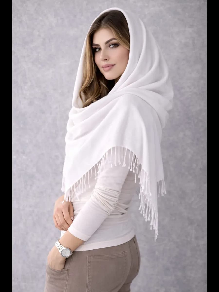 Платок теплый на голову и шею шарф 100 на 100