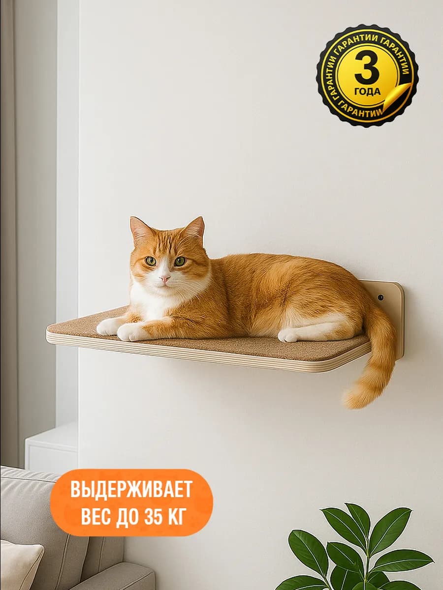 Лежанка полка для кошек настенная