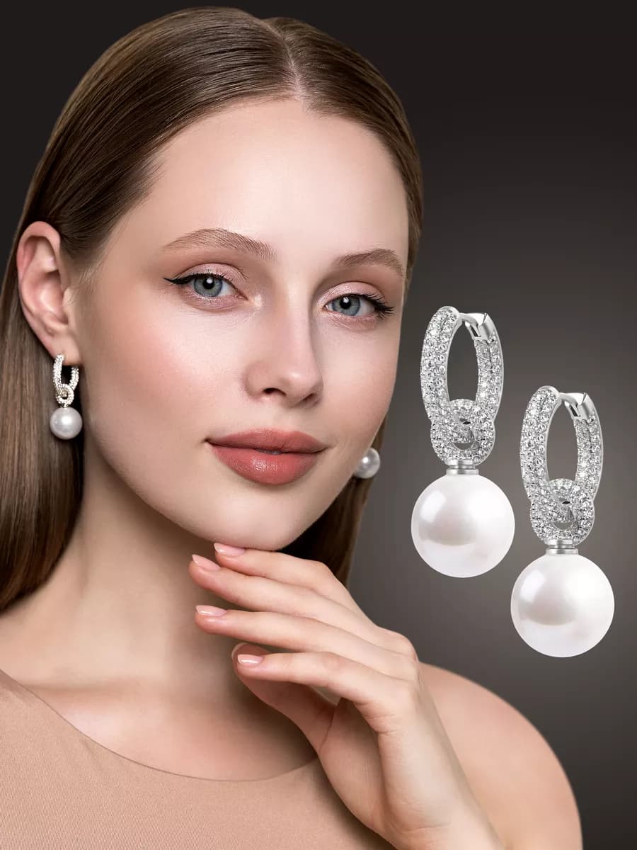 Серьги с жемчугом бижутерия