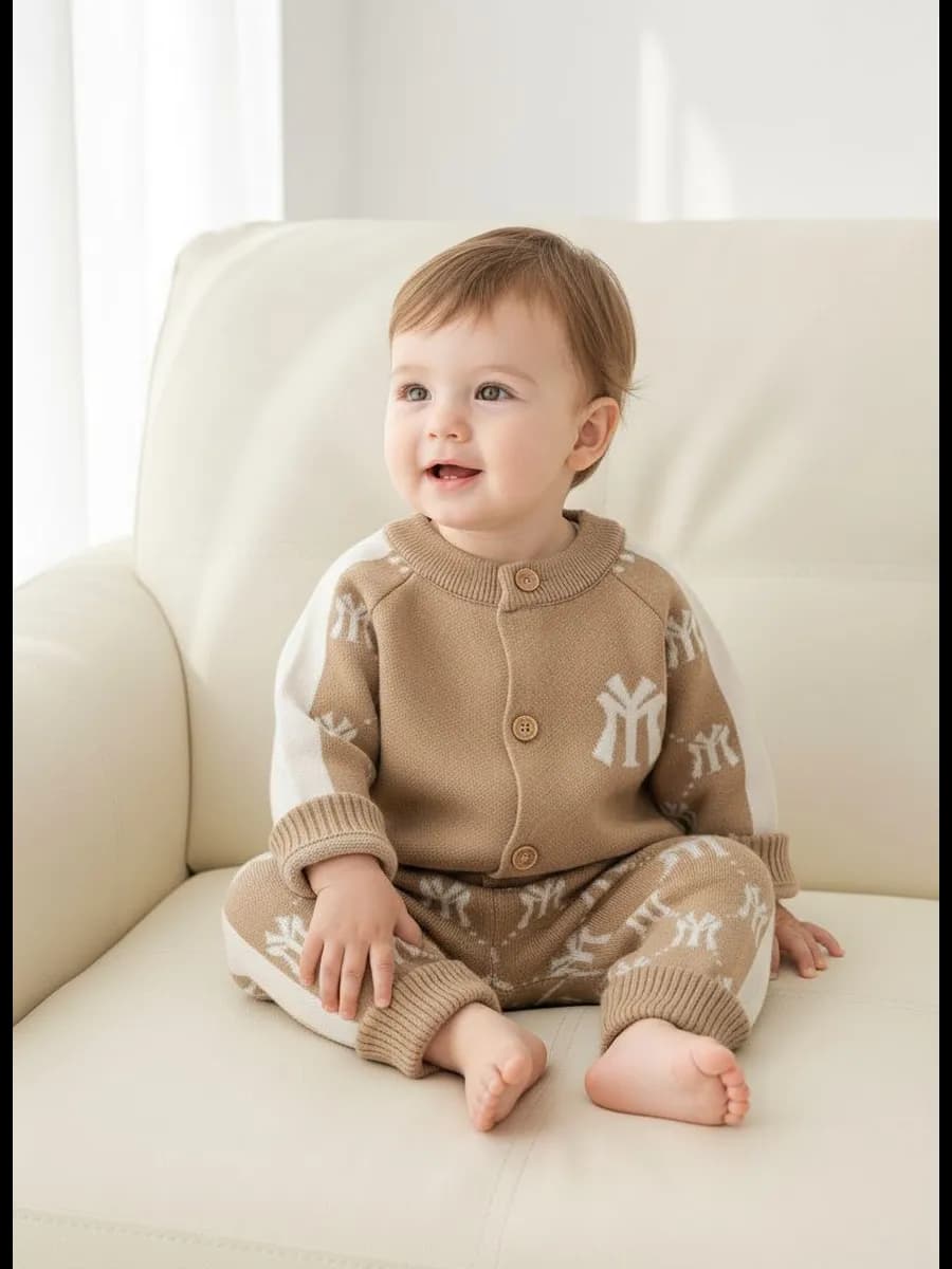 Вязаный костюм для малышей - фото 1