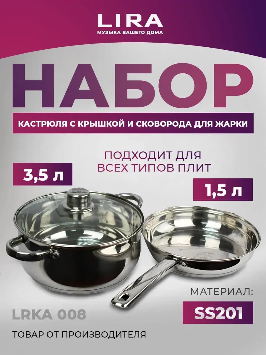 Набор посуды кастрюля и сковорода 2 в 1