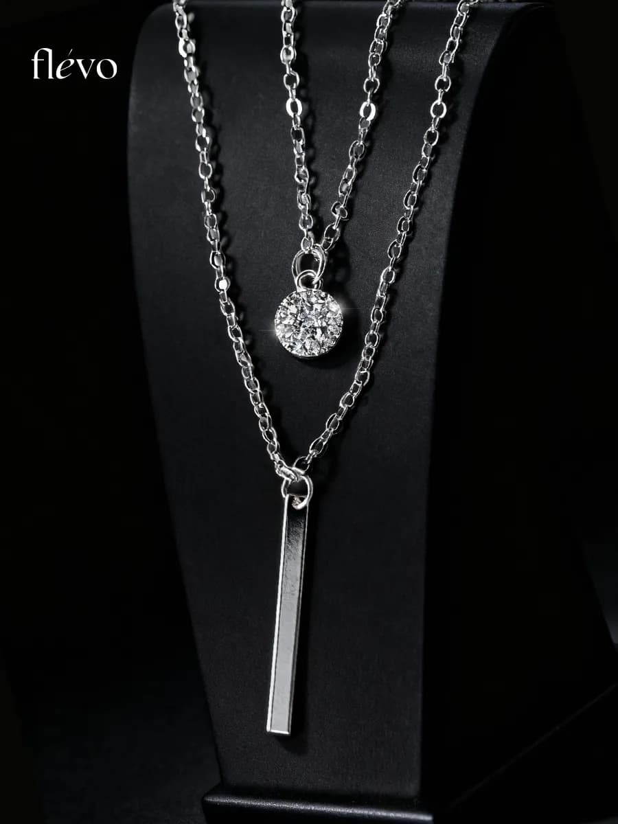 Подвеска на шею круг со стразами