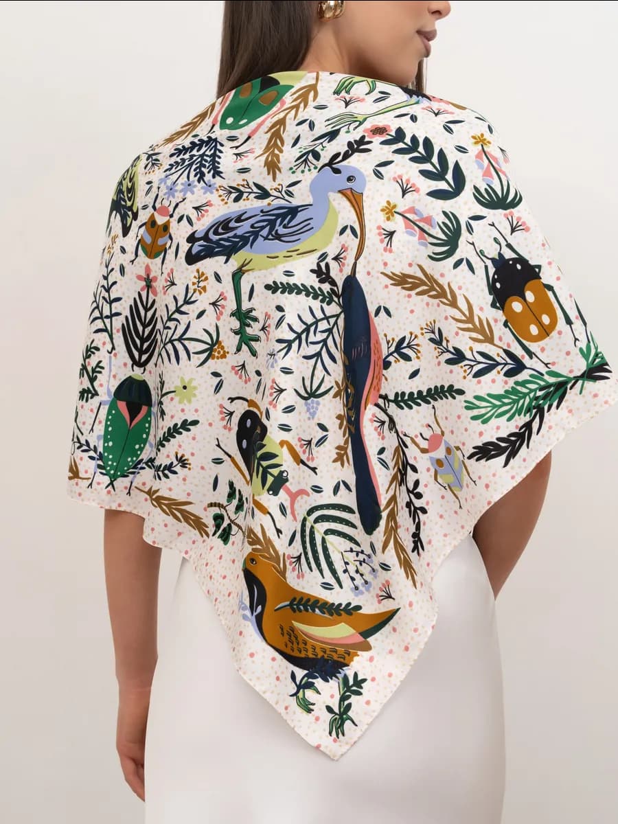 Шелковый платок на голову и шею