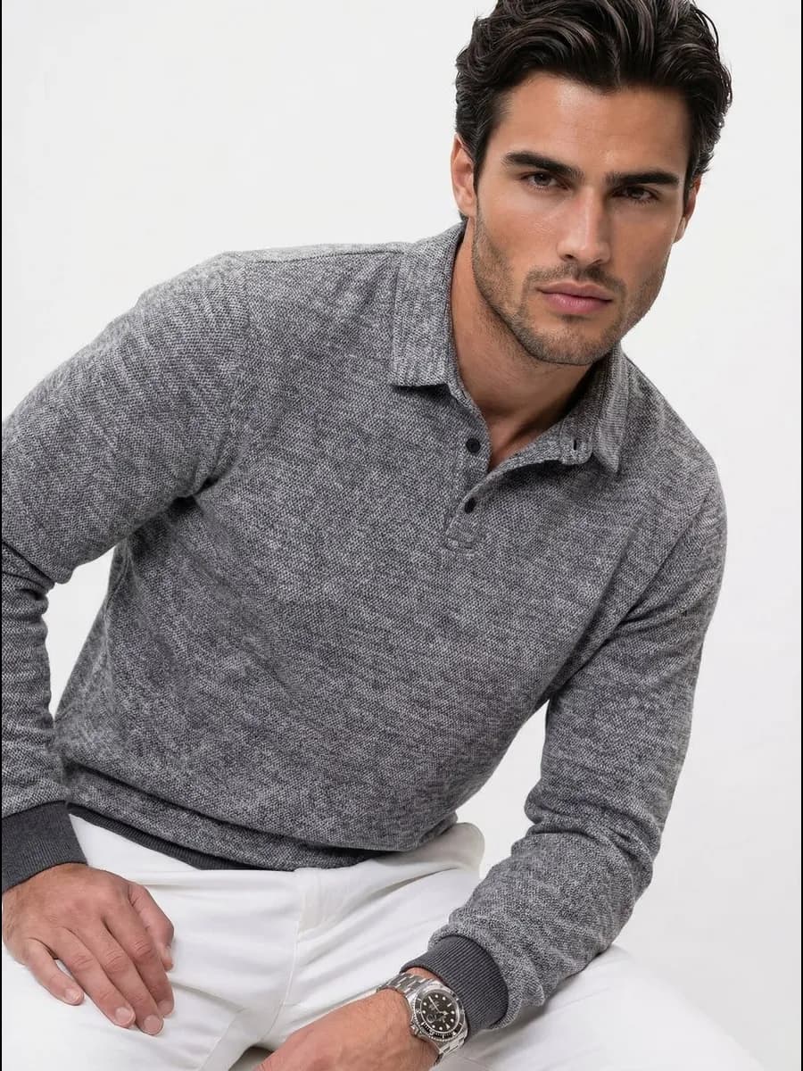 Джемпер поло кофта свитер пуловер тонкий хлопок весна