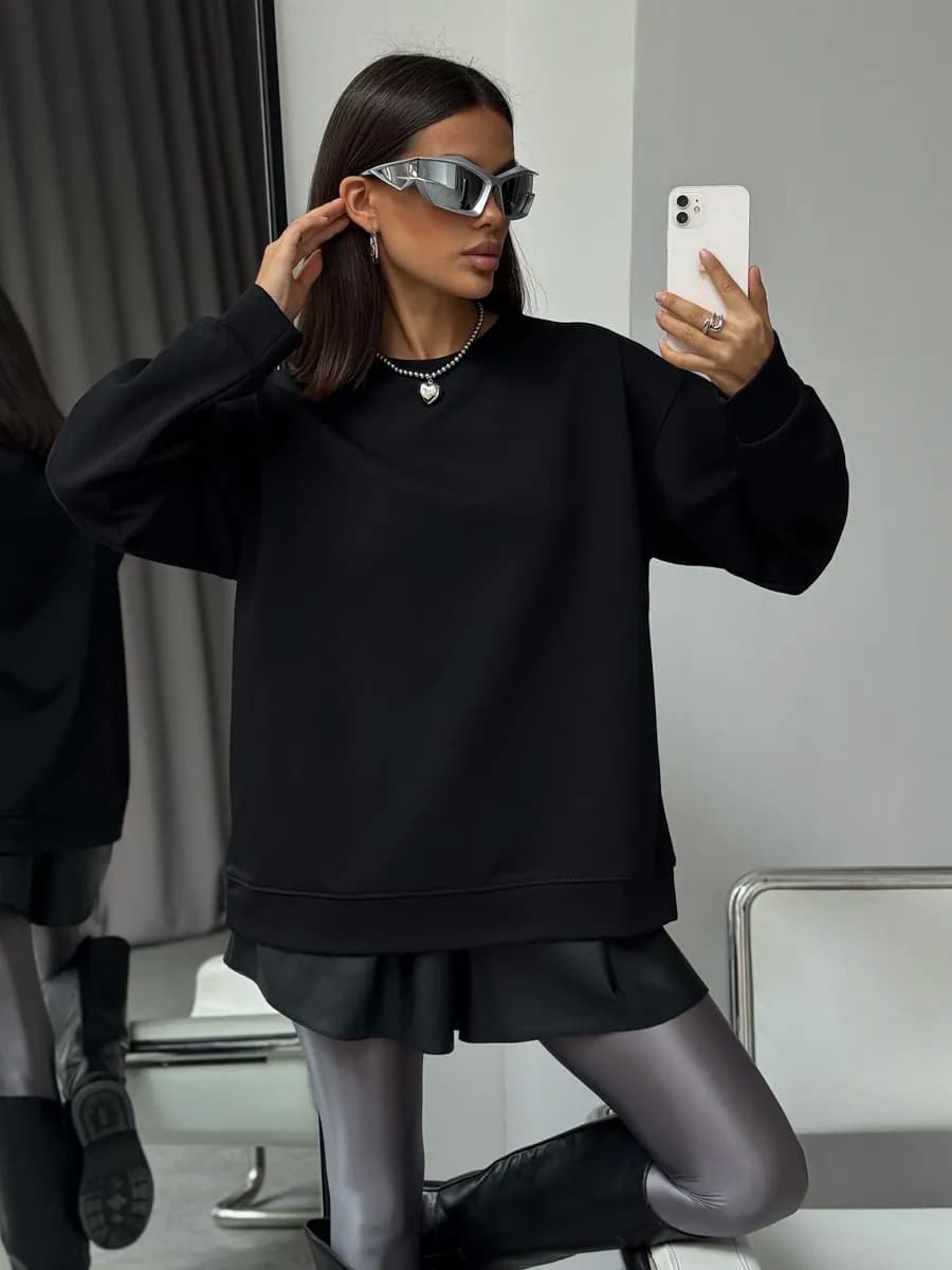 Свитшот оверсайз базовый без начеса