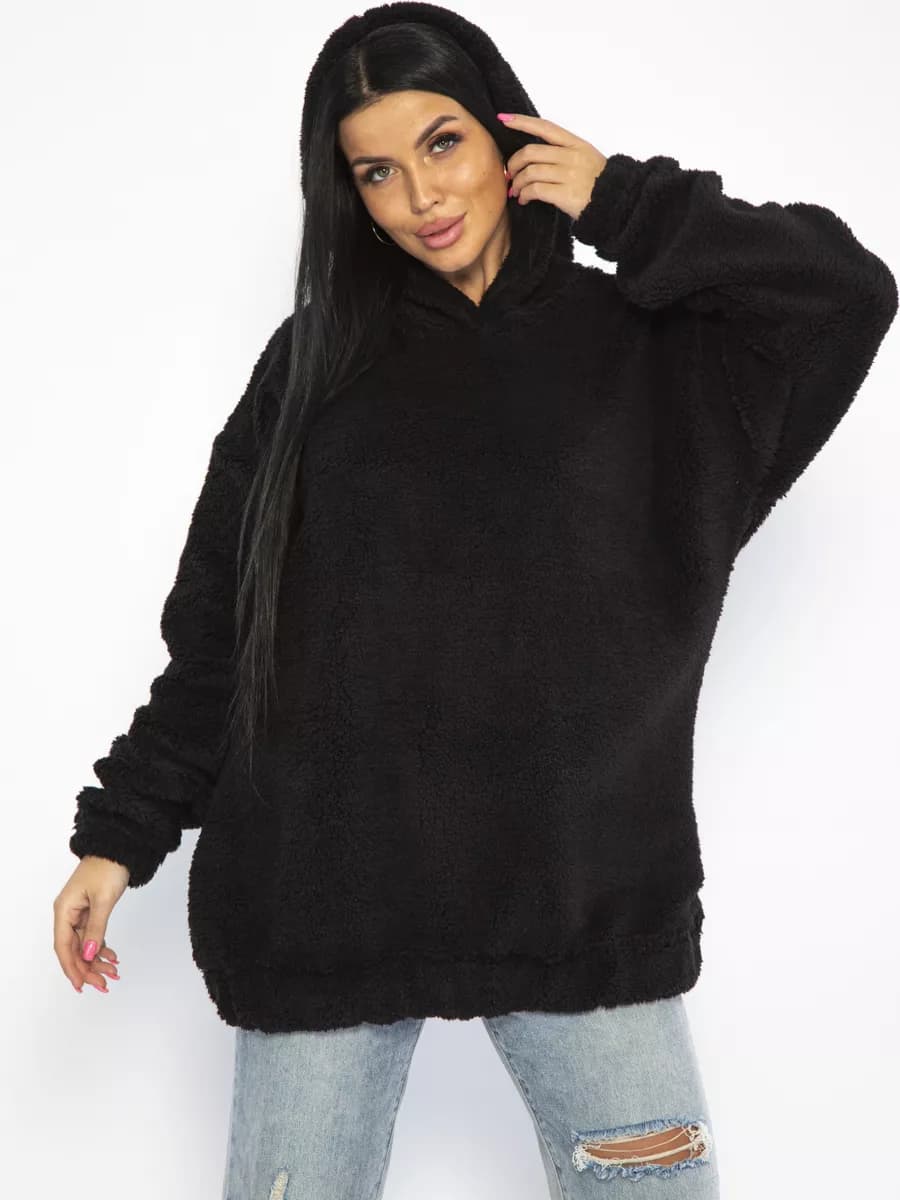 Худи плюшевое оверсайз - фото 1