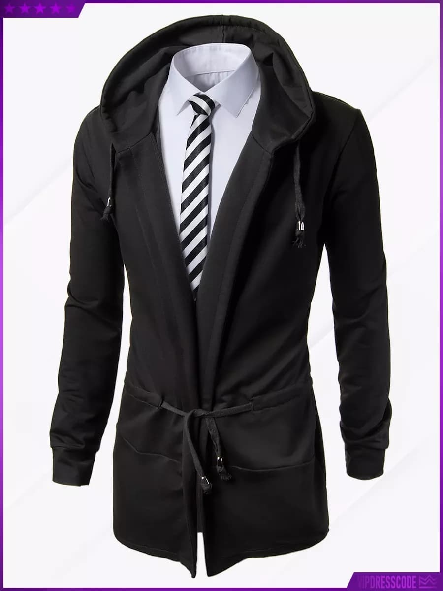 Пиджак спортивный повседневный с капюшоном мантия - фото 1