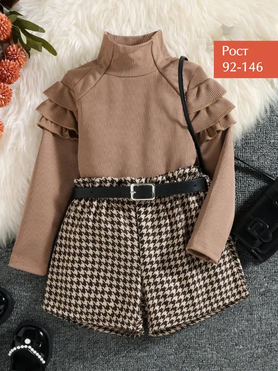 Костюм нарядный праздничный водолазка и шорты, комплект