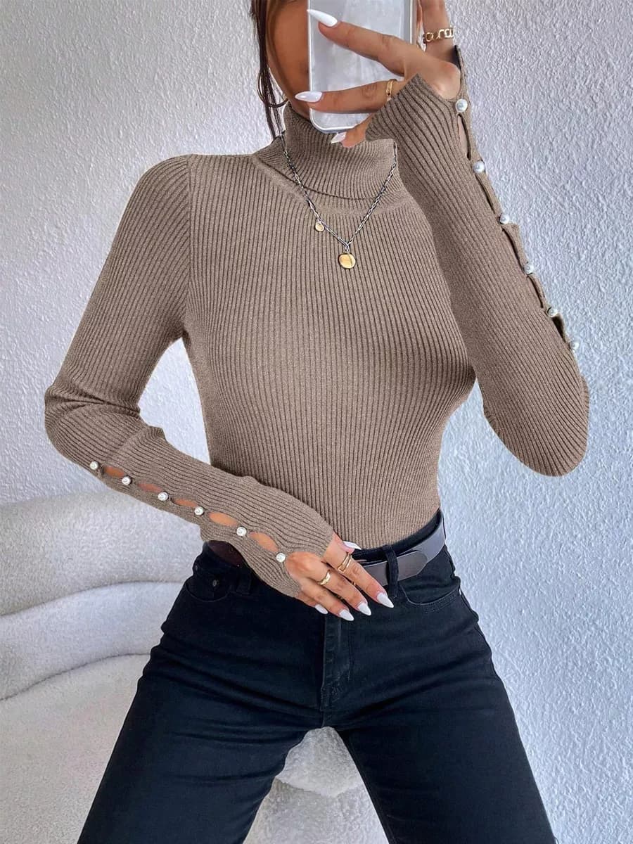 Водолазка с горлом в рубчик