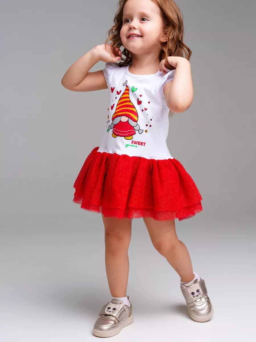 Платье новогоднее с юбкой из мягкой сетки