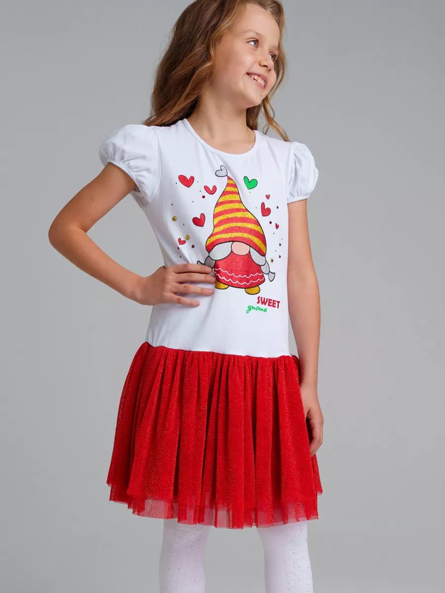 Платье новогоднее с юбкой из мягкой сетки