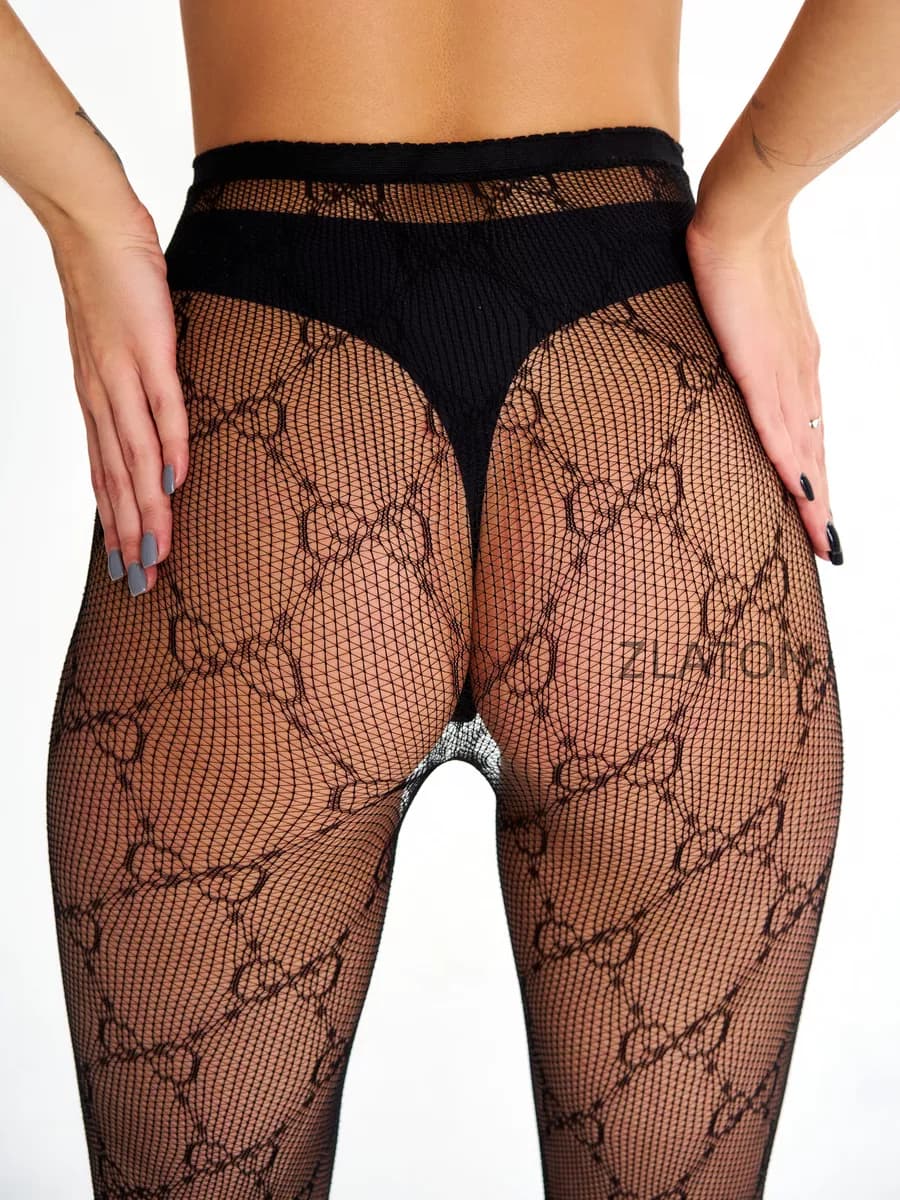 Колготки с рисунком кружевные гуччи