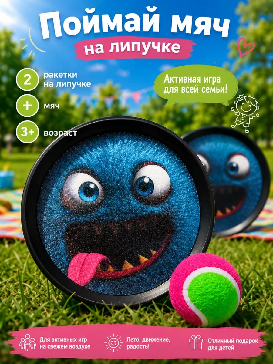 Детская игра для детей на липучках "Поймай мяч"