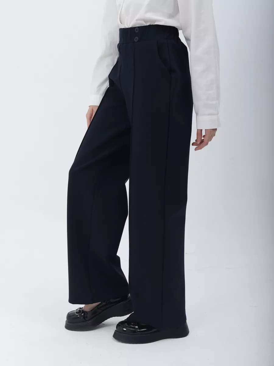 Брюки школьные широкие утепленные