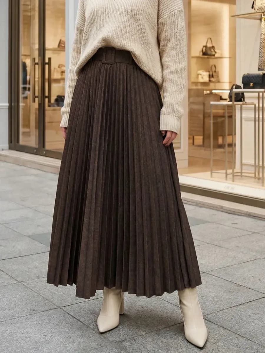 Юбка плиссе длинная трикотажная