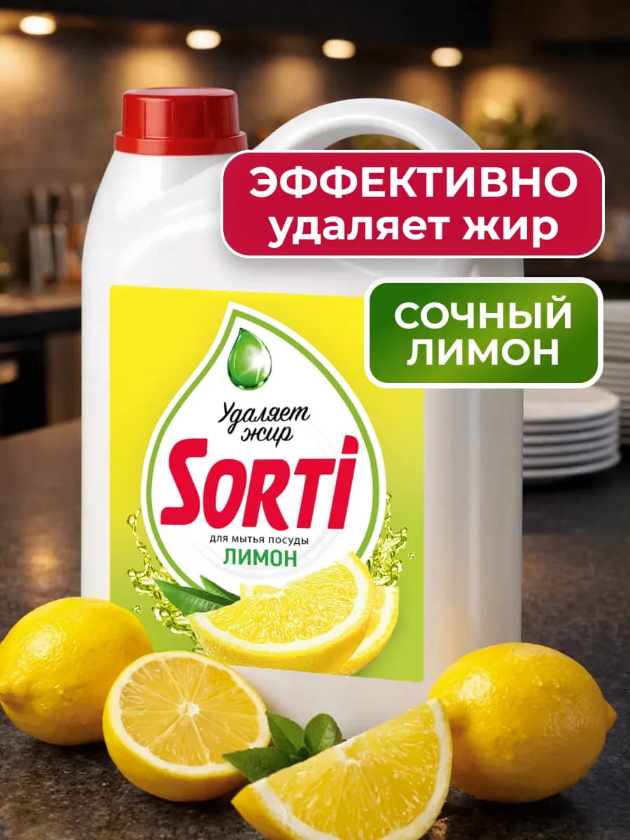 Средство для мытья посуды Сорти спелый лимон