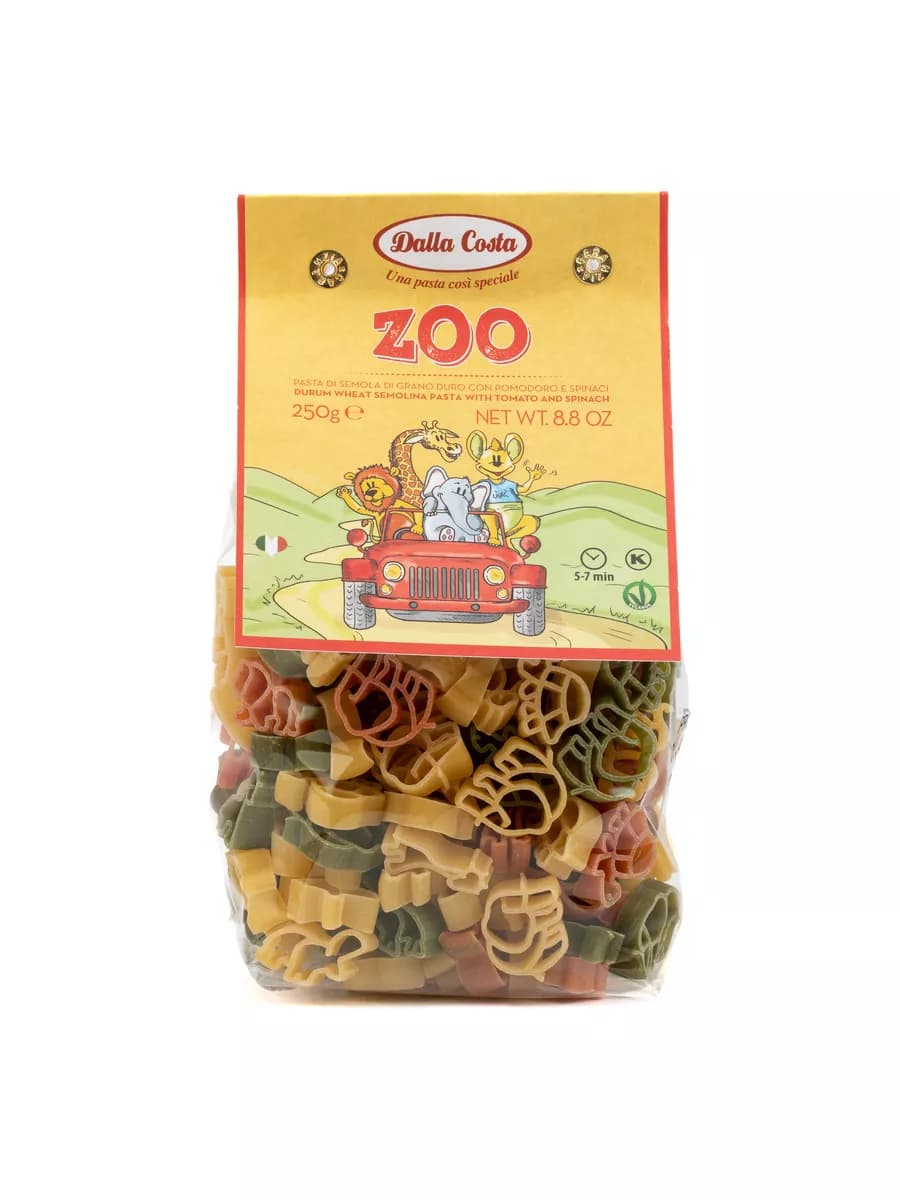 Макароны фигурные Зоопарк, со шпинатом и томатами, 250 г