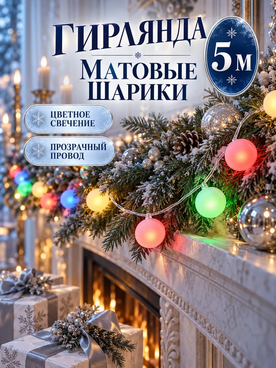Гирлянда новогодняя украшения и декорации новый год