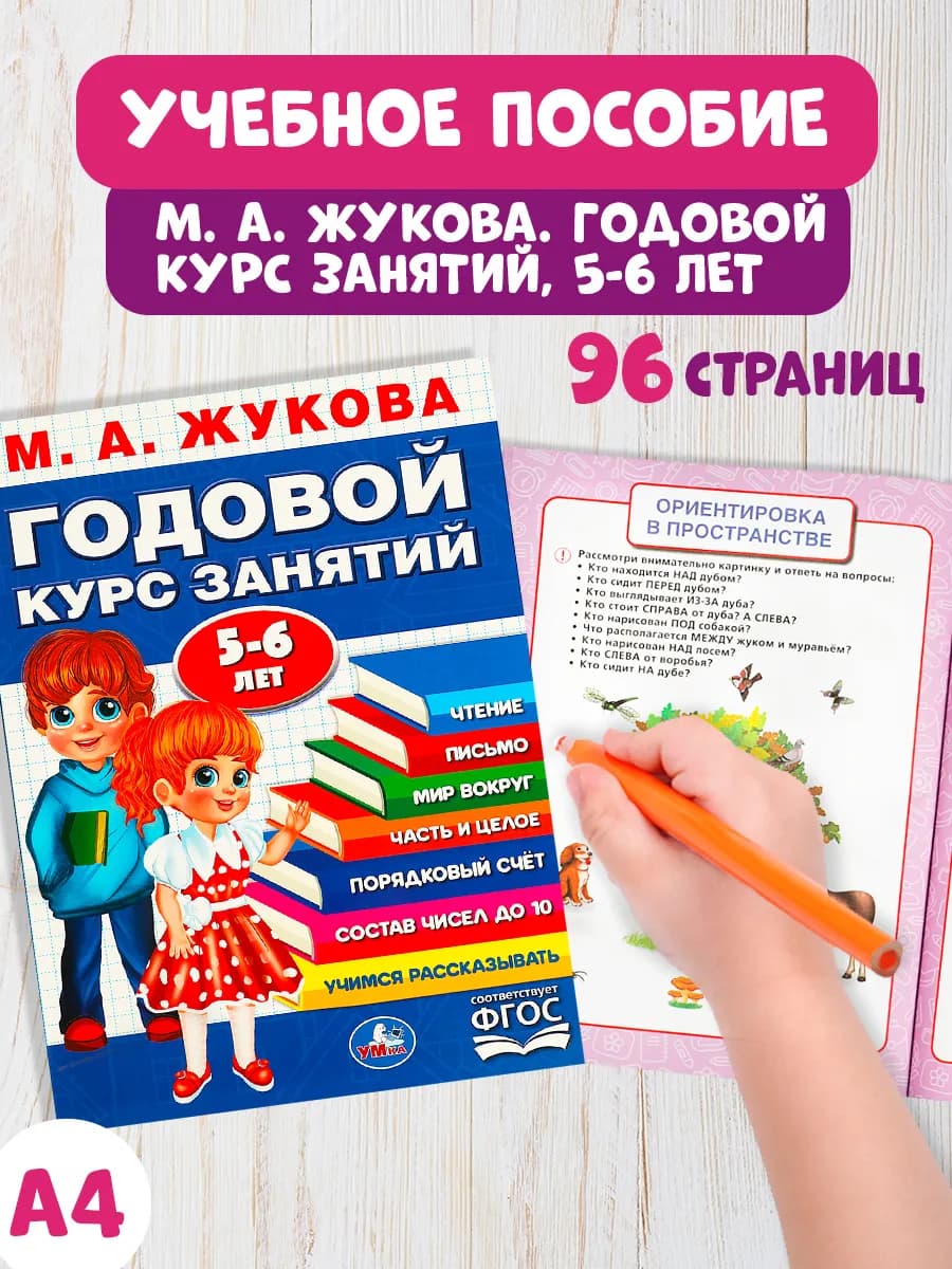 Книга Годовой курс занятий 5-6 лет М. А. Жукова