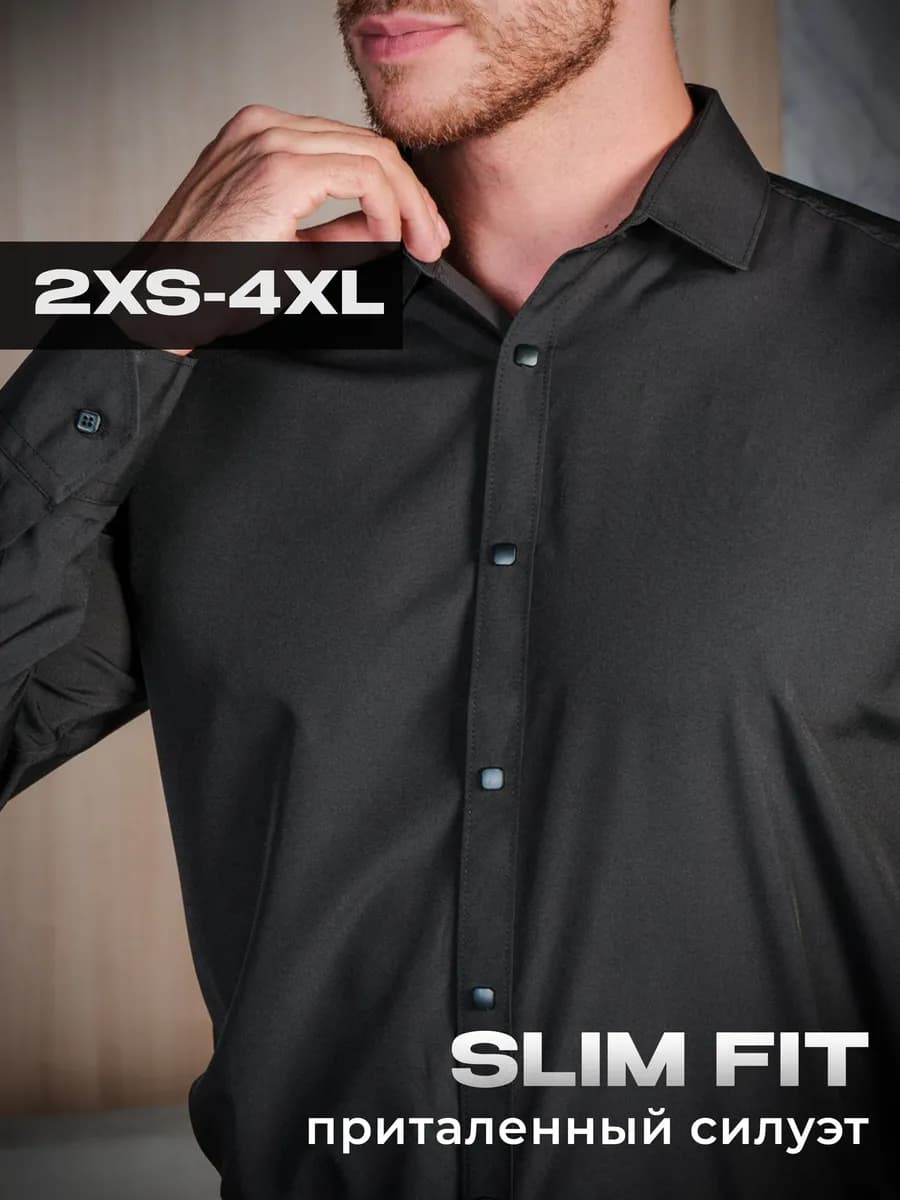 Рубашка классическая с длинным рукавом - фото 1