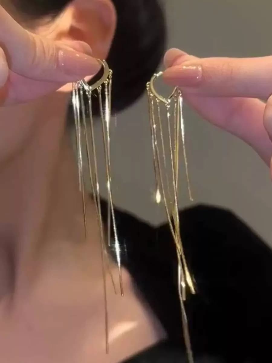 Серьги женские длинные висячие бижутерия