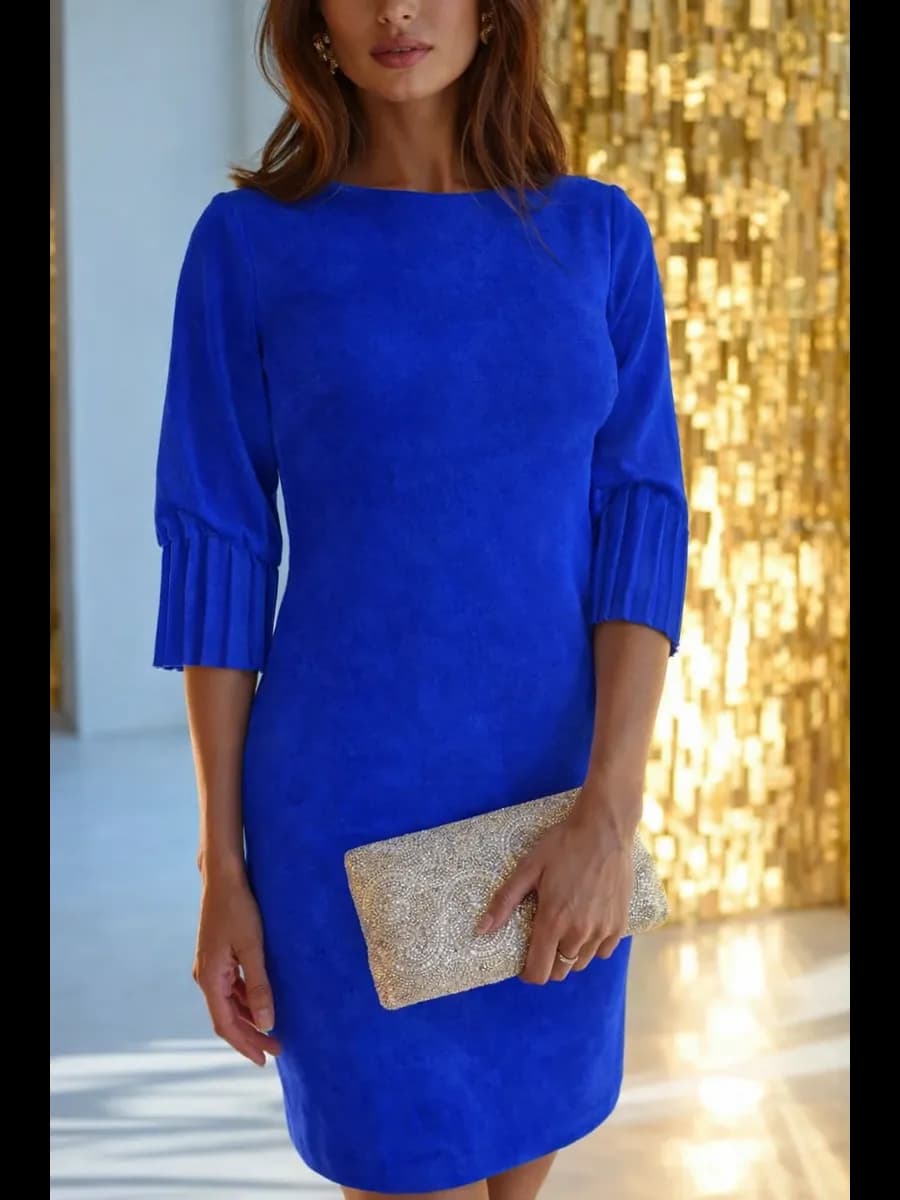 Платье повседневное офисное теплое - фото 1