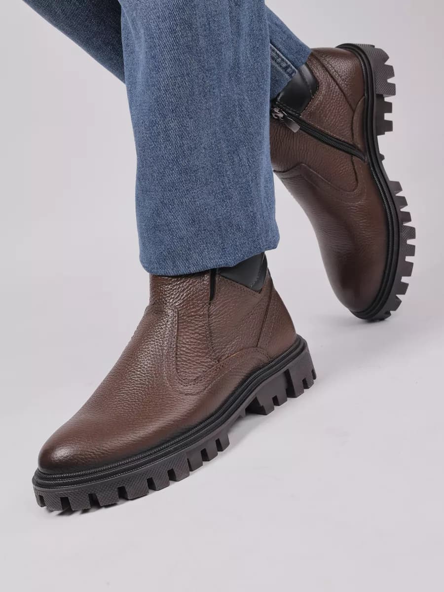 Ботинки зимние из натуральной кожи с мехом - фото 1