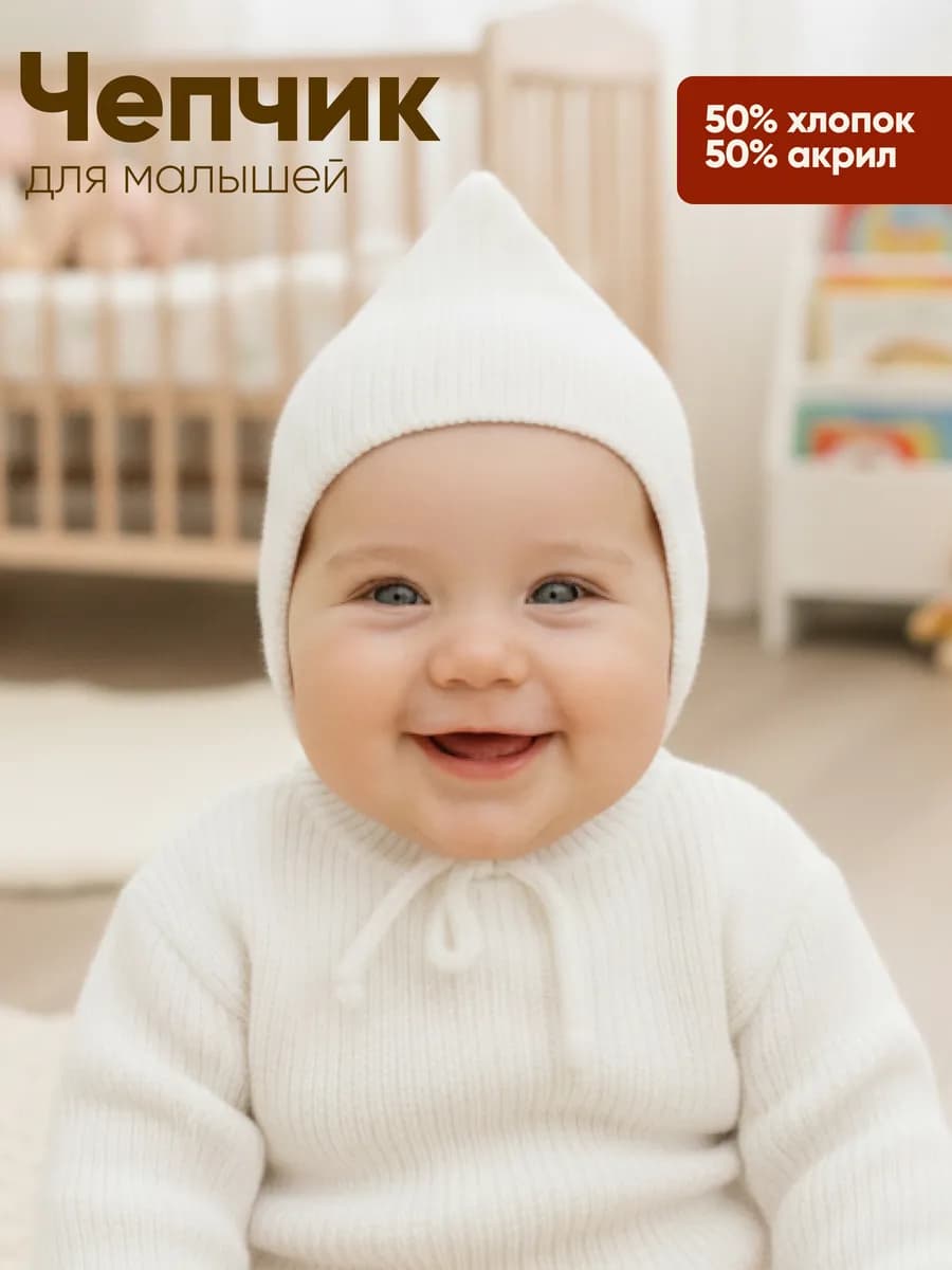 Шапочка чепчик для новорожденного