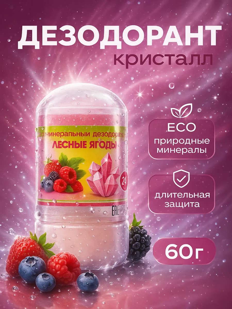 Минеральный дезодорант кристалл