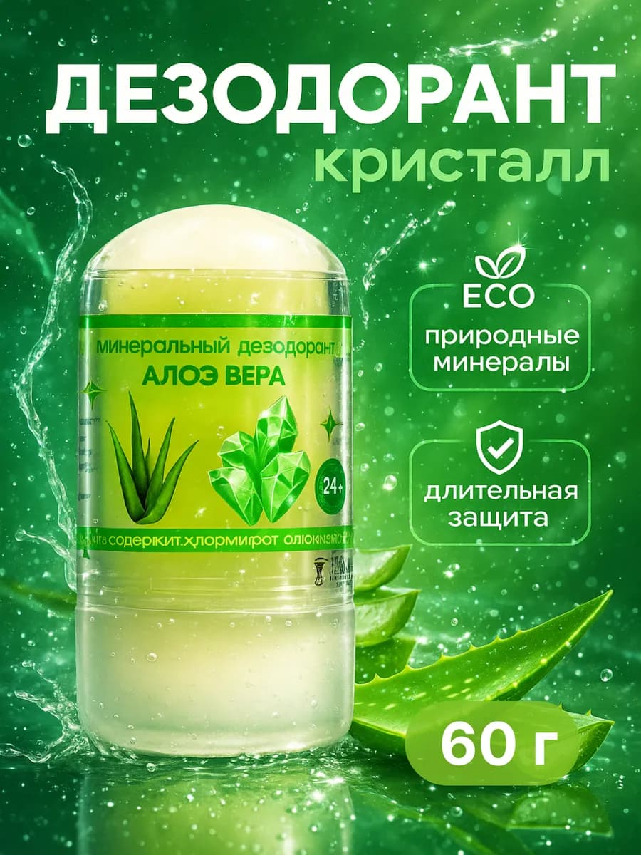 Минеральный дезодорант кристалл