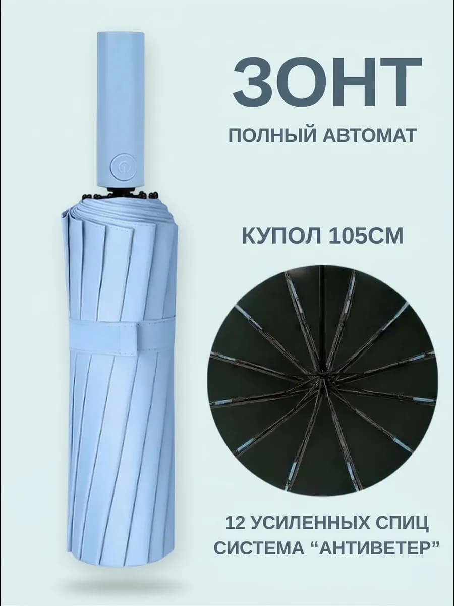 Зонт автомат складной антиветер 105см 12 спиц