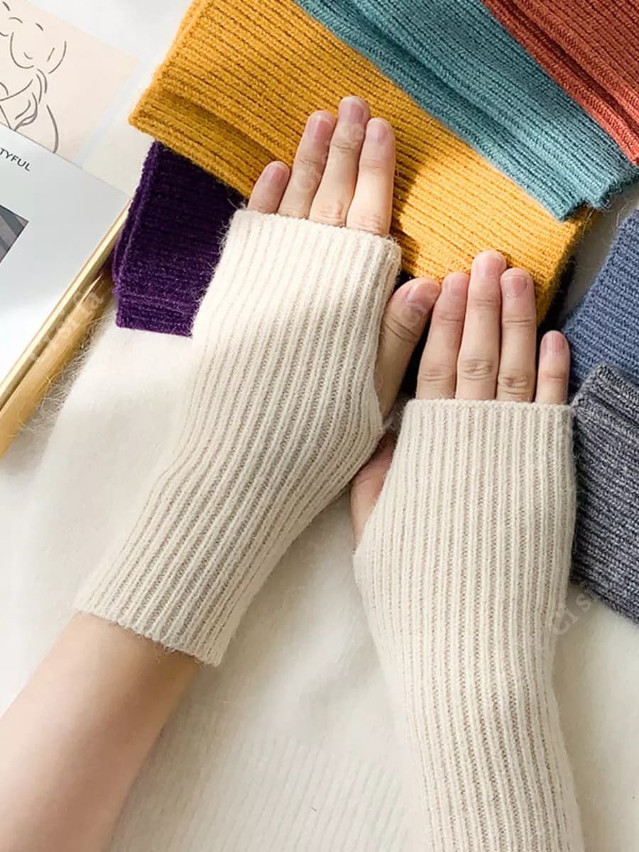 Митенки теплые перчатки без пальцев