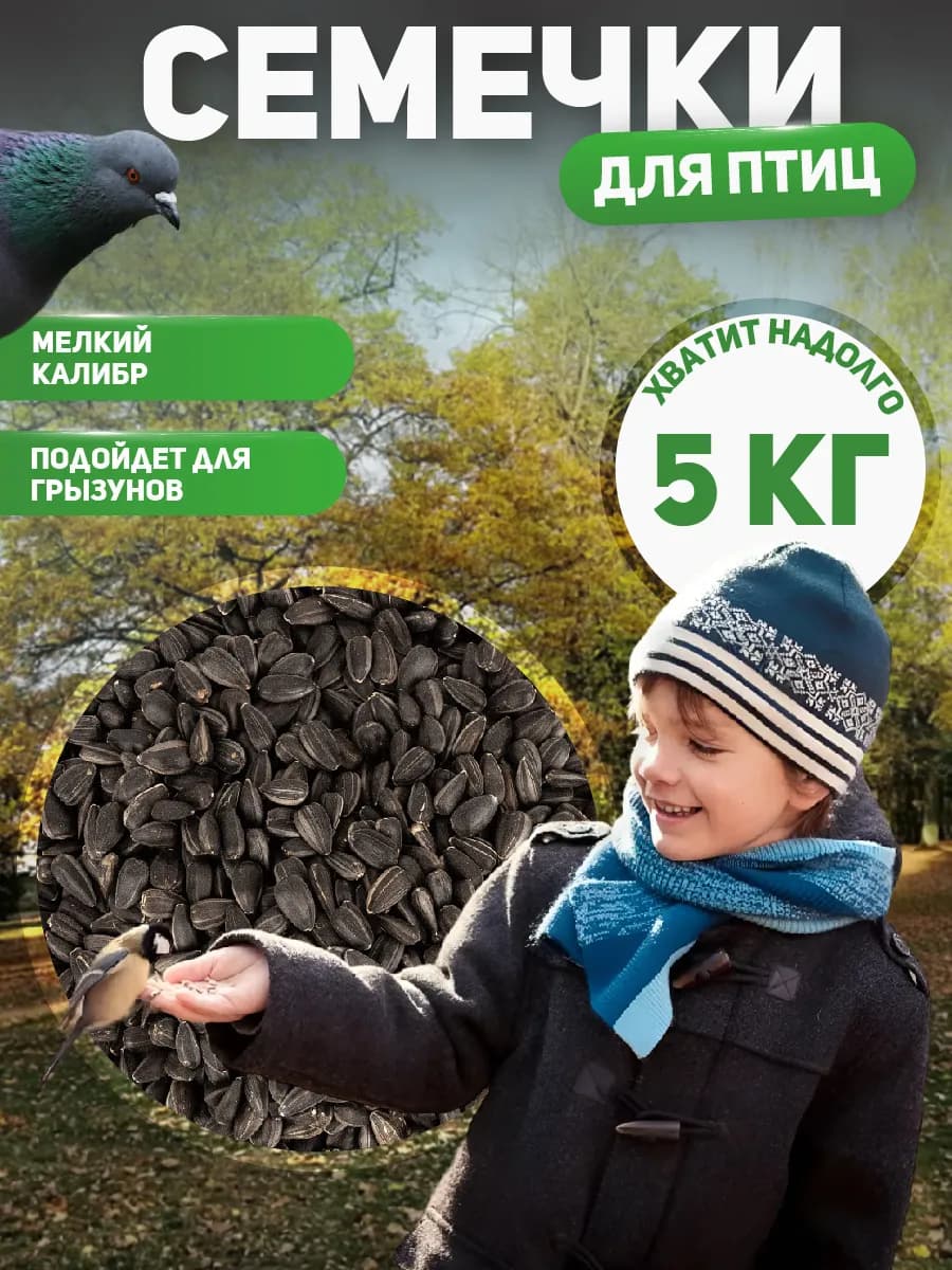 Семечки подсолнечника сырые для птиц 5 кг