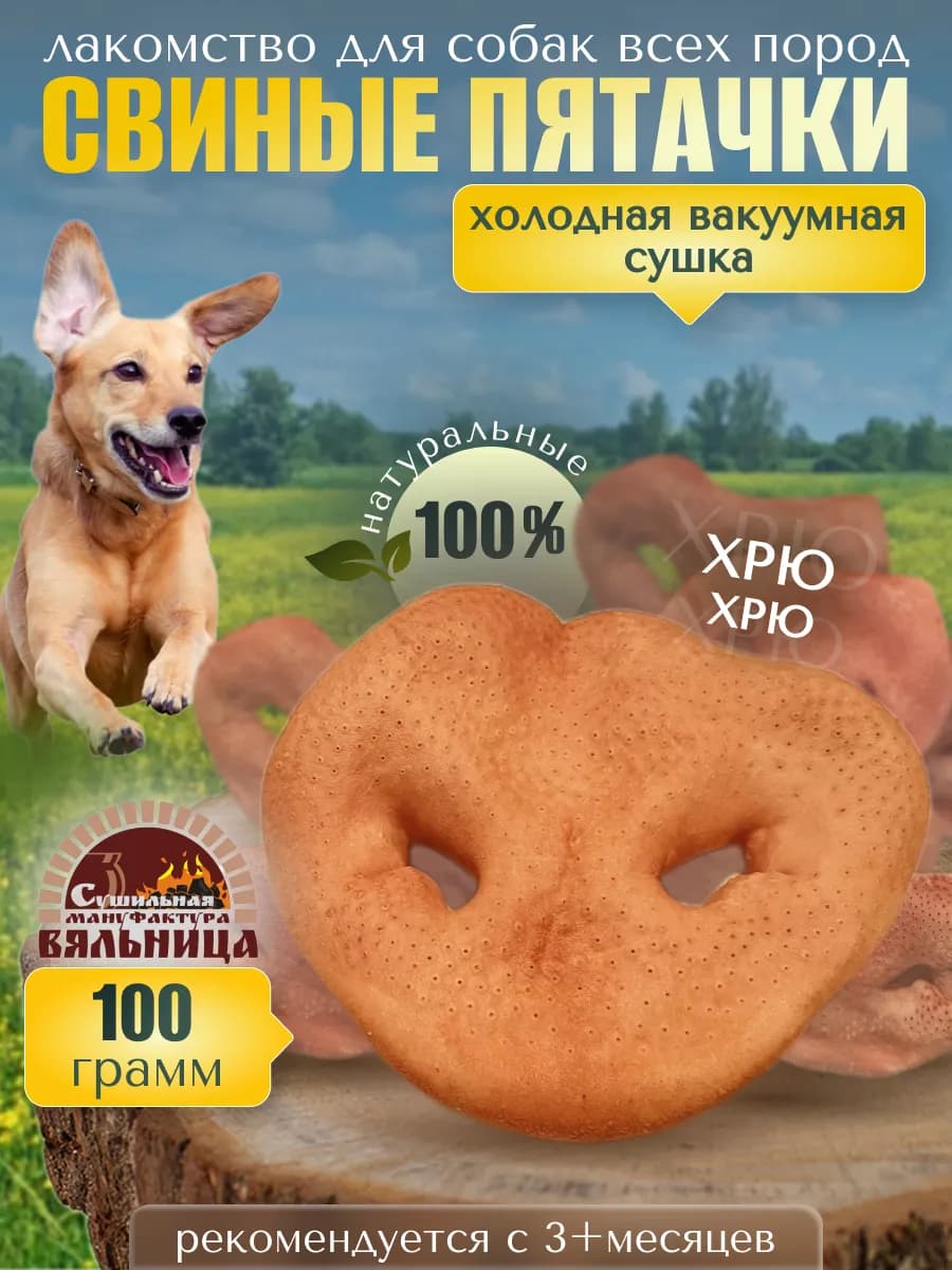 Свиные пятаки лакомства для собак, сублимированные