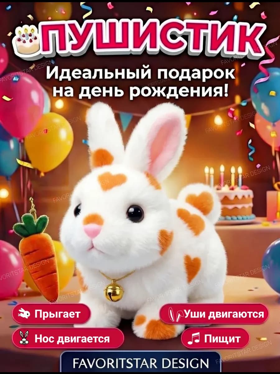 Игрушка зайчик прыгающий интерактивный для малыша