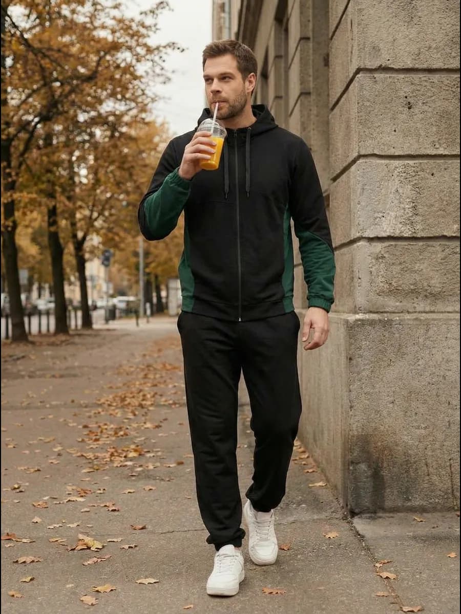 Спортивный костюм на молнии без начеса больших размеров