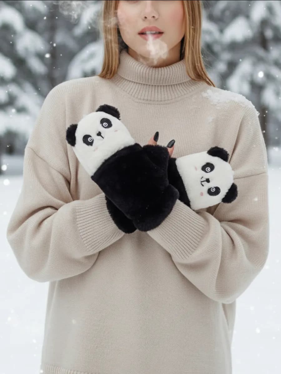 Митенки зимние теплые без пальцев