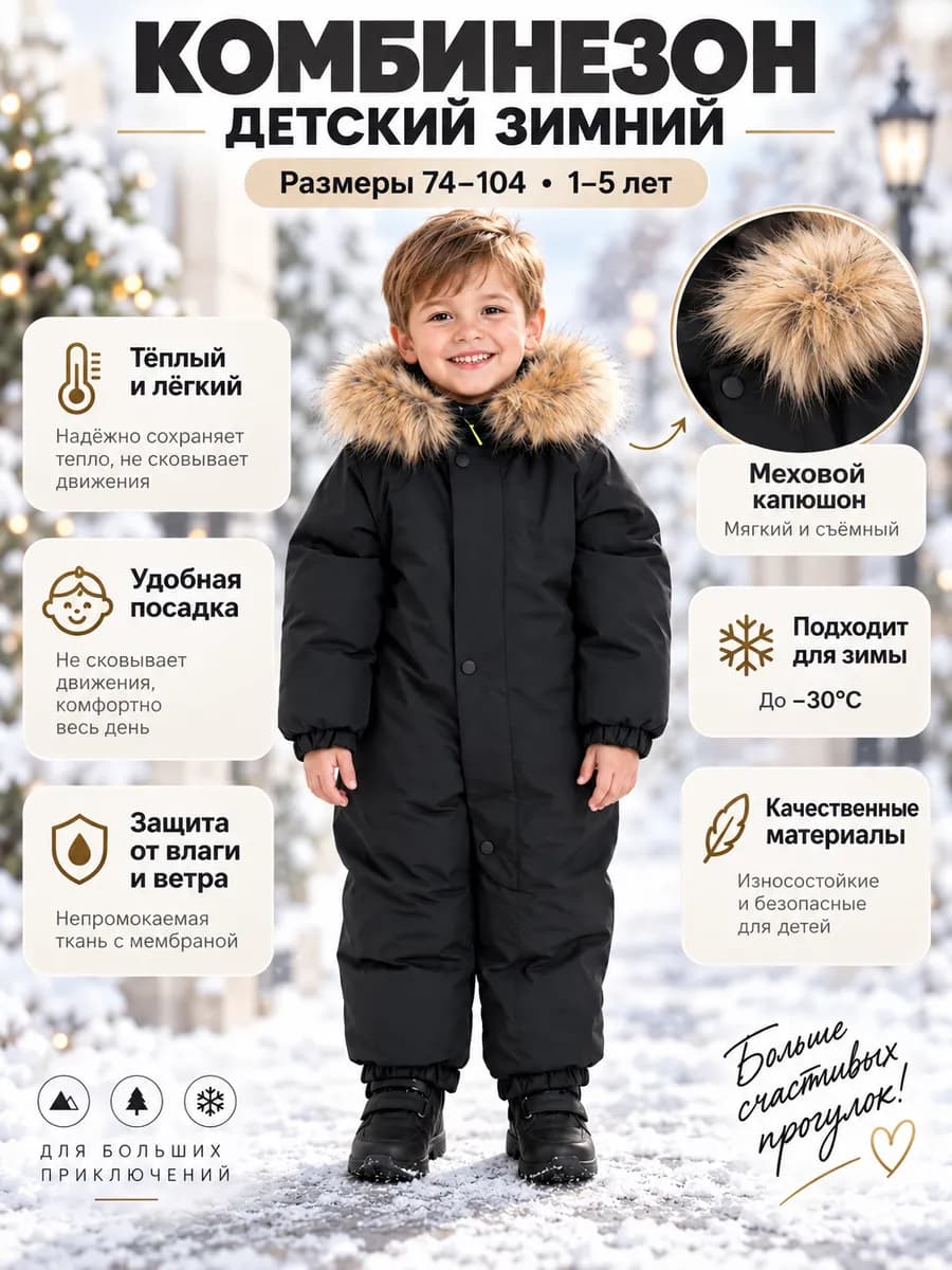 Комбинезон детский зимний слитный