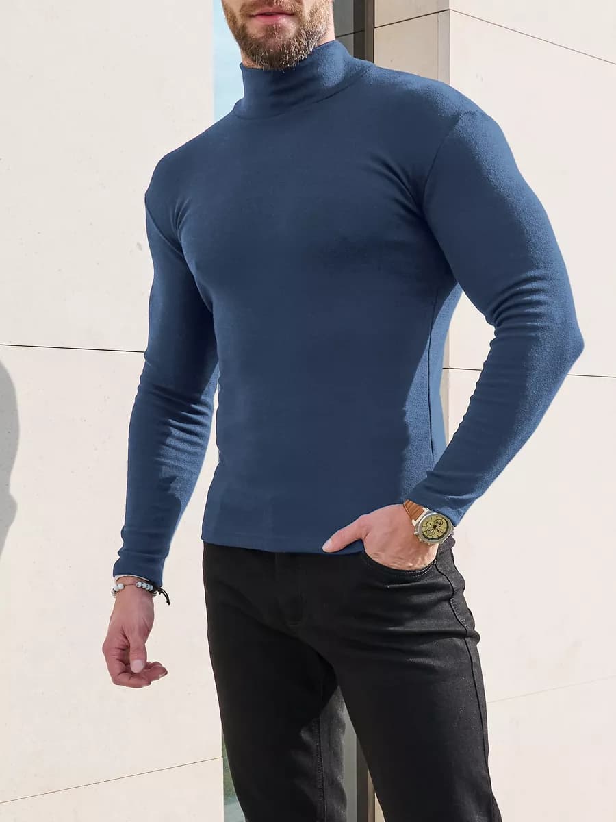 Водолазка с коротким горлом утепленная базовая хлопок