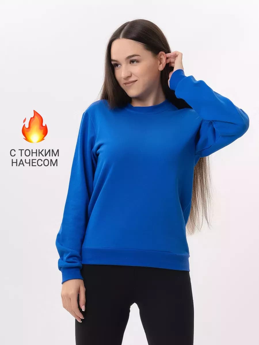 Свитшот оверсайз худи с тонким начесом без принта