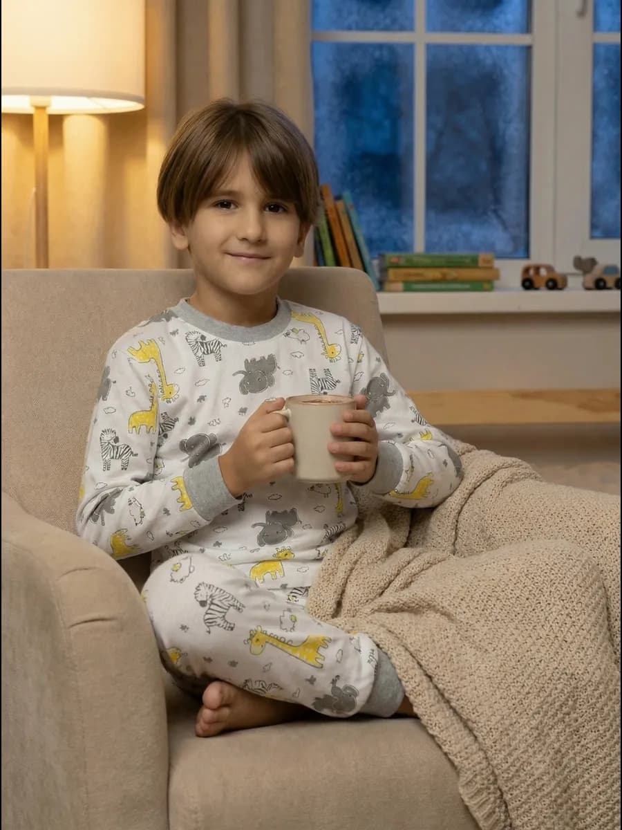 Теплая пижама детская с принтом