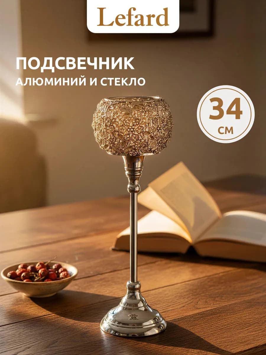 Подсвечник для свечи "Бохо" интерьерный 34 см