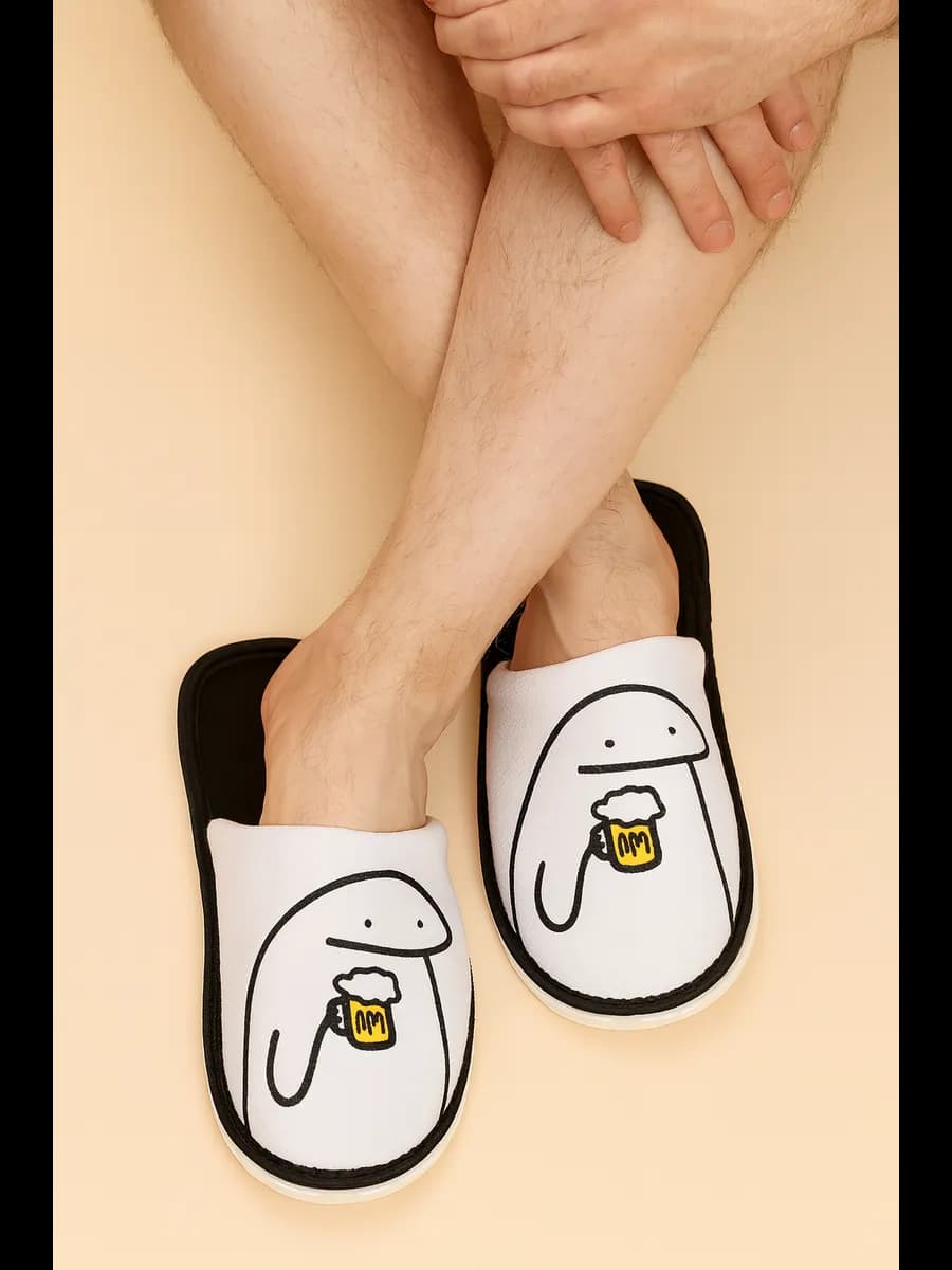 Тапочки домашние с принтом