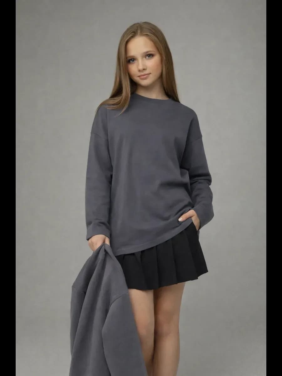Лонгслив оверсайз для девочки подростка в школу