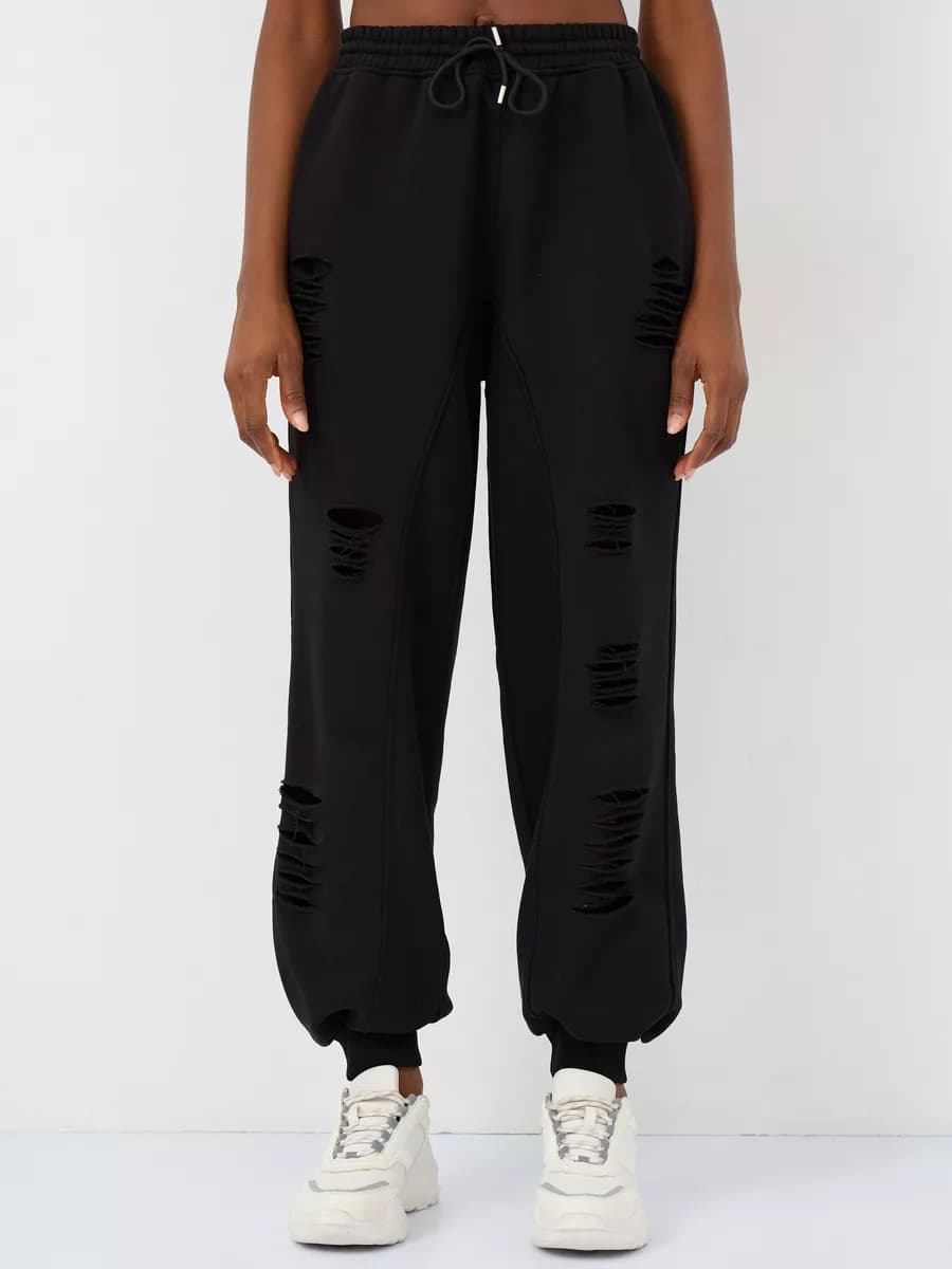 Спортивные штаны джоггеры оверсайз рваные