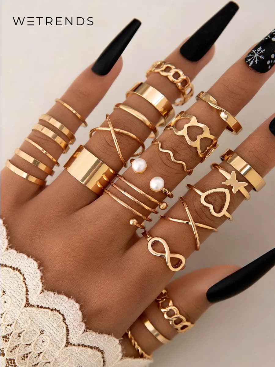 Кольцо набор бижутерия