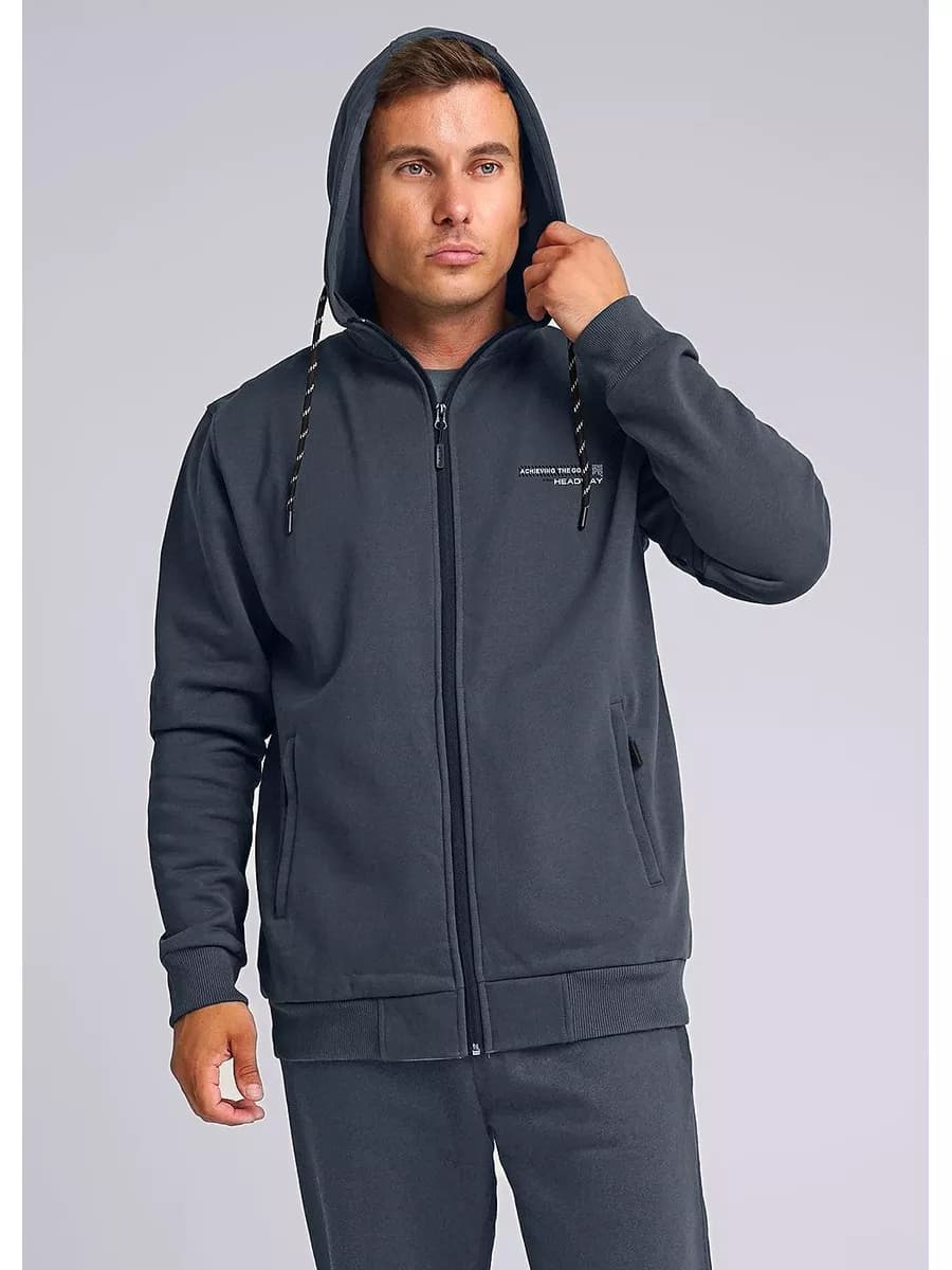 Олимпийка с капюшоном утепленная