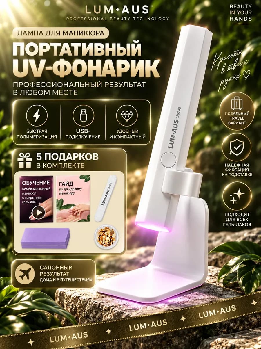 Портативная UV лампа фонарик для маникюра